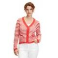 Strickjacke CARTOON "Cartoon Strick-Cardigan mit Knopfleiste", Damen, Gr. 34, orange (orange, beige), Obermaterial: 60% Baumwolle, 40% Polyacryl., modisch, lässig geschnitten normal, V-Ausschnitt, Langarm, Strickjacken, Struktur