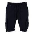 Stoffhose URBAN CLASSICS "Urban Classics Herren Double Pocket Cargo Shorts" Gr. L, US-Größen, blau (navy) Herren Hosen