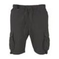 Stoffhose URBAN CLASSICS "Urban Classics Herren Double Pocket Cargo Shorts" Gr. L, US-Größen, grau (magnet) Herren Hosen