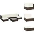 Vidaxl - Gartenmöbel-Sets - Living 7-tlg. Garten-Lounge-Set mit Auflagen Poly Rattan Braun - Braun