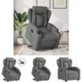 Relaxsessel mit Aufstehhilfe Elektrisch Dunkelgrau Stoff - Sessel - Grau - The Living Store