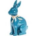 Beliani - Dekofigur Hasenform Blau aus Dolomitkeramik 27 cm Osterdeko Dekoration Wohnaccessoiers Osterhase