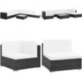 Vidaxl - 8-tlg. Garten-Lounge-Set mit Auflagen Poly Rattan Schwarz - Garten-Sofagarnitur - Garten-Sofagarnituren - Home & Living - Schwarz