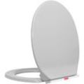 Toilettensitz mit Absenkautomatik Quick-Release Hellgrau Oval Vidaxl