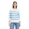 Strickpullover BETTY BARCLAY "Betty Barclay mit 3/4 Arm" Gr. 48, blau (patch cream, light blau) Damen Pullover Taschen