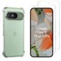 Hülle Google Pixel 9 / 9 Pro und 2 schutzfolien - TPU - Transparent