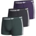 Boxershorts ADIDAS ORIGINALS, Herren, Gr. XL, bunt (902, schwarz, grün, lila), Single Jersey, Obermaterial: 95% Baumwolle, 5% Elasthan, unifarben, kontrastfarbene Details, körpernah, Unterhosen, mit elastischem Logo-Bund