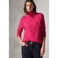 Rollkragenpullover CECIL Gr. L (42), barberry rot mel, Damen, Strick, Obermaterial: 37% Baumwolle, 34% Polyacryl, 26% Polyester, 3% Elasthan, meliert, Pullover, mit Rippbündchen