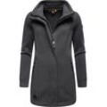 Sweatjacke RAGWEAR "Letrice Bonded", Damen, Gr. 4XL (48), grau (dunkelgrau), Sweatware, Obermaterial:100% Polyester, elegant, tailliert Po-bedeckend, hoch geschlossener Ausschnitt, Langarm Ärmel ohne Ärmelschlitz normaler Saum, Sweatjacken, Elegante Zip-Jacke mit hohem Kragen in Feinstrickoptik