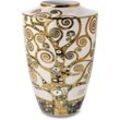 Tischvase GOEBEL "Vase Gustav Klimt - "Der Lebensbaum"", gold (creme, goldfarben), B:16cm H:24cm T:16cm, Porzellan, Vasen, aus Porzellan, Höhe ca. 24 cm