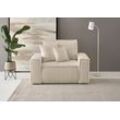 Loveseat ANDAS "Finnley", beige (creme), B:120cm H:85cm T:86cm, Bezugstoff 100% PES , Gramatur 400g/qm +/- 5%, Sessel, passend zur Polster-Serie Finnley