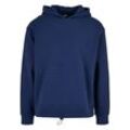 Kapuzensweatshirt URBAN CLASSICS "Urban Classics Herren Oversized Waffle Hoody" Gr. M, blau (dunkelblau) Herren Sweatshirts