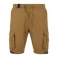 Stoffhose URBAN CLASSICS "Urban Classics Herren Double Pocket Cargo Shorts" Gr. L, US-Größen, beige (schwarzsand) Herren Hosen