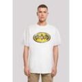 T-Shirt F4NT4STIC "DC Comics Batman Japanese Logo Yellow", Herren, Gr. 4XL, weiß, Obermaterial: 100% Baumwolle, casual, oversize, Rundhals, Kurzarm ohne Bündchen, Shirts, Print