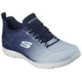 Slip-On Sneaker SKECHERS "SUMMITS BRIGHT CHARMER" Gr. 35, blau (navy), Damen, Textil, Schuhe, Schlupfschuh, Slipper, Freizeitschuh mit schönem Farbverlauf