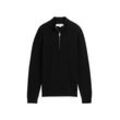 TOM TAILOR Herren Strick Troyer mit Struktur Mix, schwarz, Uni, Gr. M