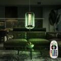 Retro Decken Hänge Lampe dimmbar Glas Pendel Leuchte fernbedienung im Set inkl. rgb led Leuchtmittel