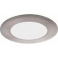 Led Einbauleuchte silber Deckenstrahler Glas satiniert Einbaustrahler Deckenlampe, Metall, inkl. Trafo, 6W 400Lm warmweiß, d 12 cm