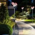 3er Set led Leuchten Erdspieß Solar Außen Garten Steck Beleuchtung IP44 Lampen