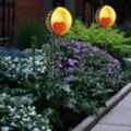 2x led Solar Außen Bereich Steck Lampe Garten Deko Hof Erdspieß Leuchten Welcome