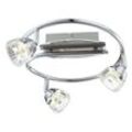 Led Decken Rondell Leuchte chrom Wohn Ess Zimmer Kristall Glas Strahler beweglich Globo 56179-3