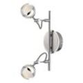 Globo - led Deckenstrahler Deckenlampe Deckenleuchte Spotlampe Spotleuchte, 2 Flammig Spots beweglich, Chrom Acryl, 2x led 5W 350Lm warmweiß, HxLxB