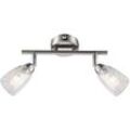 Globo - Deckenlampe Deckenleuchte Spotlampe Spotleuchte Wohnzimmerlampe, 2 Flammig Spots beweglich, Chrom Nickel matt silber, 2x G9 3W 300Lm