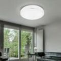 Deckenleuchte dimmbar LED Wohnzimmerleuchte Decke Deckenlampe Modern, Alu weiß, 1x LED 24W 1450Lm warmweiß, DxH 38x10 cm