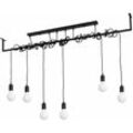 Etc-shop - Hängelampe Höhenverstellbar schwarz Hängelampe Balken Lampen Esszimmer Pendelleuchte schwarz, Fernbedienung dimmbar 6 Flammig, 6x rgb led