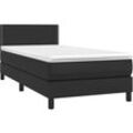 Boxspringbett mit Matratze & led Schwarz 90x200 cm Kunstleder Vidaxl