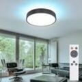 LED Deckenleuchte mit Fernbedienung Deckenlampe schwarz dimmbar Tageslicht Deckenleuchte, CCT Farbwechsel Memoryfunktion Backlight , 1x LED 48W 2500