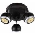 Etc-shop - Deckenleuchte Spots Deckenlampe Chrom schwarz Deckenstrahler 3 flammig, bewegliche Spots, 3x led 3W 250lm, DxH 18 x 13 cm