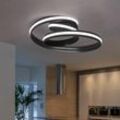 LED Deckenleuchte dimmbar über Schalter Deckenlampen Wohnzimmer schwarz, Metall Kunststoff, Ring, 39W 2600lm warmweiß, LxBxH 56x31,5x56 cm