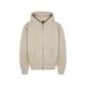 Sweatjacke DROPSIZE "Dropsize Herren Super Heavy Blank Zip-Hoodie", Herren, Gr. L, beige (coconutmilk), 70% Baumwolle, 30% Polyester, unifarben, Langarm, Sweatjacken