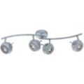 Led Deckenlampe 4 flammig Wohnzimmerleuchte Deckenleuchte Spotleiste , Strahler verstellbar, Metall grau antik, 4x5W 4x 345lm warmweiß, LxH 68 x 16 cm