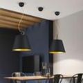 Pendel Decken Leuchte schwarz-gold Design Hänge Lampe Schlaf Ess Zimmer Beleuchtung