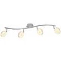 Led Spotleiste 4 Strahler Deckenleuchte schwenkbar Deckenlampe Modern, Chrom Glaskristalle, 4x 6W 475Lm warmweiß, LxH 70x18,5 cm