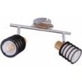 Etc-shop - Decken Spot Leiste Lampe Ess Zimmer Chrom Glas Leuchte Holz Strahler verstellbar im Set inkl. led Leuchtmittel