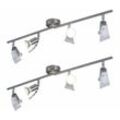 Spotleuchte Deckenleuchte Spotleiste Deckenlampe Wohnzimmerleuchte Küche, Spots beweglich 4 flammig, Nickel matt Glas, 4x GU10 50W 570Lm 2700K, LxB