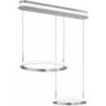 LED Pendellampe Hängeleuchte Esstischlampe, Fernbedienung, Pendelleuchte Höhenverstellbar, dimmbar, Ringe, 34W 2550lm warmweiß, LxBxH 40x63x150 cm