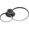 Wofi - led Ring Deckenleuchte dimmbar Deckenlampe Ringe schwarz dimmbare Deckenleuchte Wohnzimmer, 3 Stufen, Metall, 32,5W 2100Lm warmweiß, LxBxH