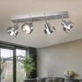 Etc-shop - Deckenlampe silber Spotleiste Wohnzimmerlampe modern Deckenspots 4-flammig, Strahler schwenkbar, Metall matt, 4x GU10 Fassung, LxBxH