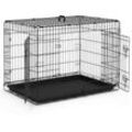 Hundekäfig Klappbar, Hundebox Auto mit Bodenschale,122x75x81cm xxl - Vounot