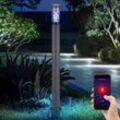 Globo - Smart led Wegeleuchte Pollerleuchte außen Gartenlampen anthrazit Außenstehlampe dimmbar, rgb Farbwechsel, App- und Sprachsteuerung, Edelstahl