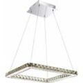 Globo - Pendellampe Kristallleuchte Esstischlampe chrom led Hängelampe Wohnzimmer, 24W 1302lm neutralweiß, LxH 49 x 180 cm 67033-24