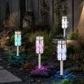 Gartendeko Außenleuchte led Solarlampe Edelstahl Beetlampe, rgb Farbwechsel, DxH 6x41,5 cm, 4er Set