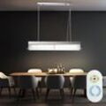 Hängeleuchte Pendellampe Pendelleuchte Esszimmerleuchte, Fernbedienung cct, Tageslicht Chrom Glas klar, led 48W 3000-6500K, LxBxH 80x20x93cm