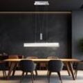 Globo - Hängeleuchte Wohnzimmer Höhenverstellbar Pendelleuchte Esszimmerlampe Chrom, Metall Glas,1x led 22,5W 1780Lm warmweiß, l 80 cm