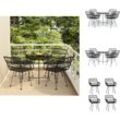 Gartenmöbel-Sets - Living 5-tlg. Garten-Essgruppe Schwarz Poly Rattan - Schwarz