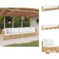 Gartenmöbel-Sets - Living 4-tlg. Garten-Lounge-Set mit Kissen Massivholz Teak - Braun